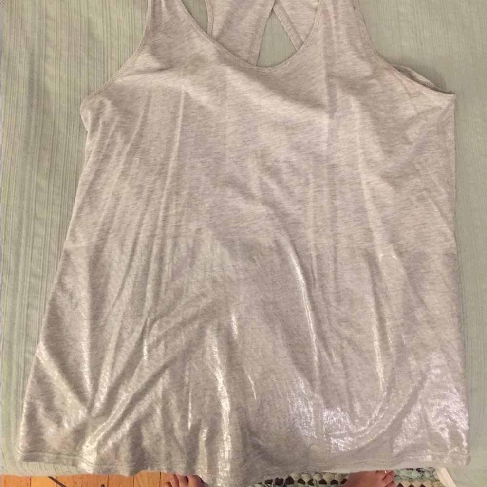 Lululemon open back silvery top